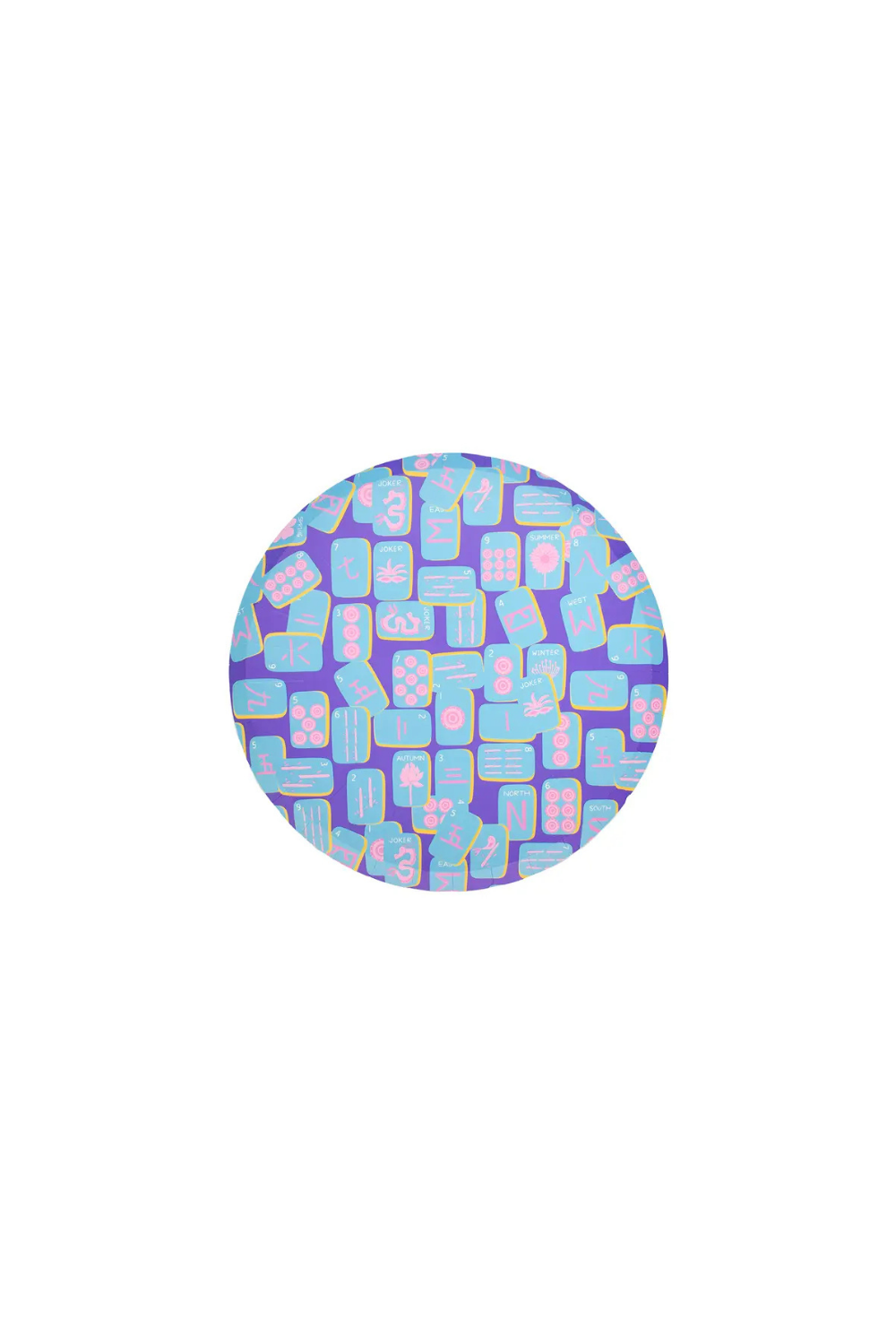 Game Night Mahjong Round Dinner Plates