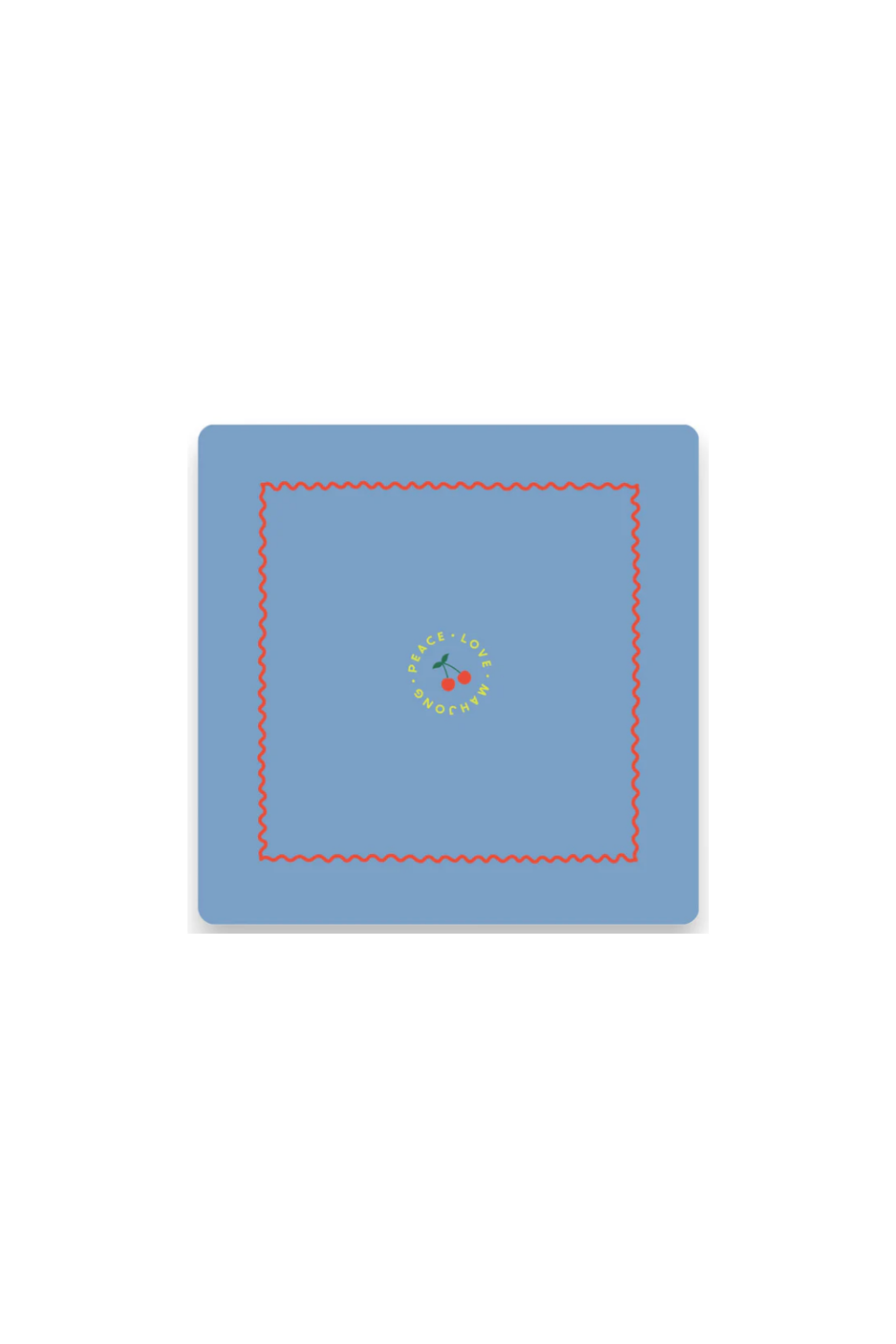 Mahjong Mat - Blue with Cherry