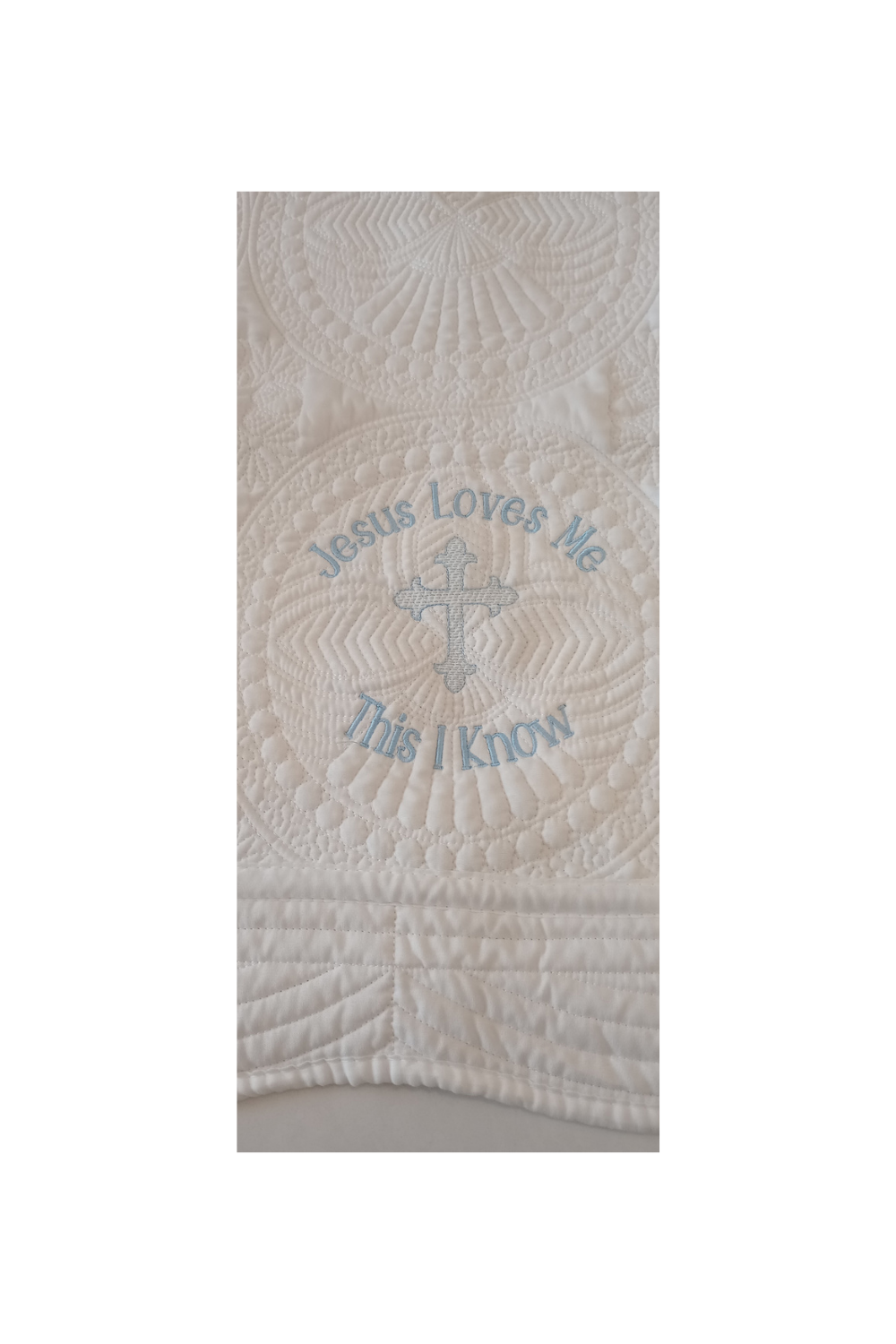 Embroidered Baby Quilt "Jesus Loves Me"