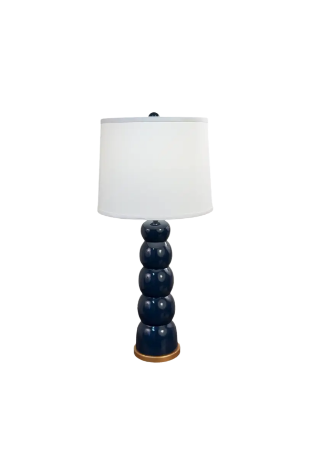High Gloss Navy 5 Ball Table Lamp w/ Gold Base