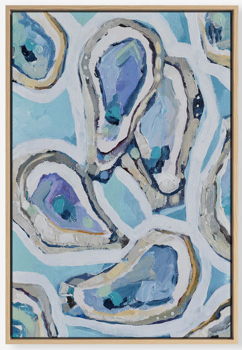 Blue Oysters 24 x 36 Wrapped Canvas in Frame