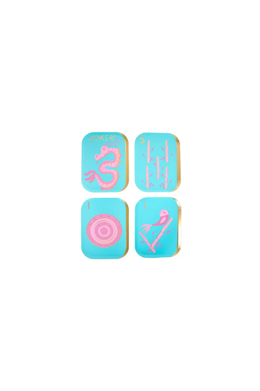 Game Night Mahjong Tile DInner Plates