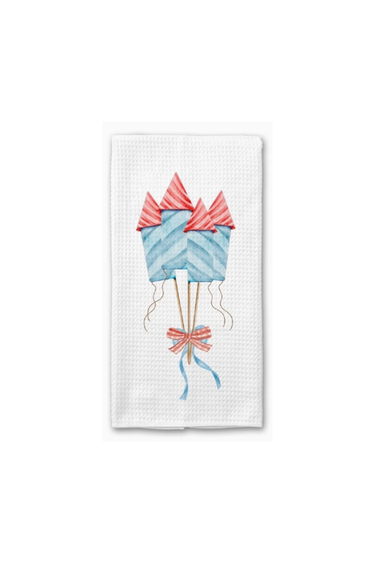 Firework Bouquet Waffle Weave Towel