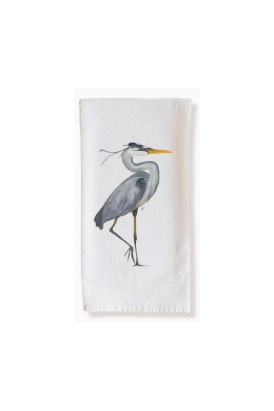 Great Blue Heron Cotton Tea Towel