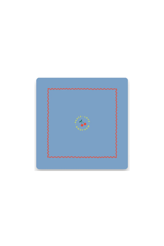Mahjong Mat - Blue with Cherry