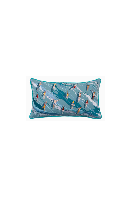 Beach Swimmers Indoor/ Outdoor Throw Pillow - 14"x20"