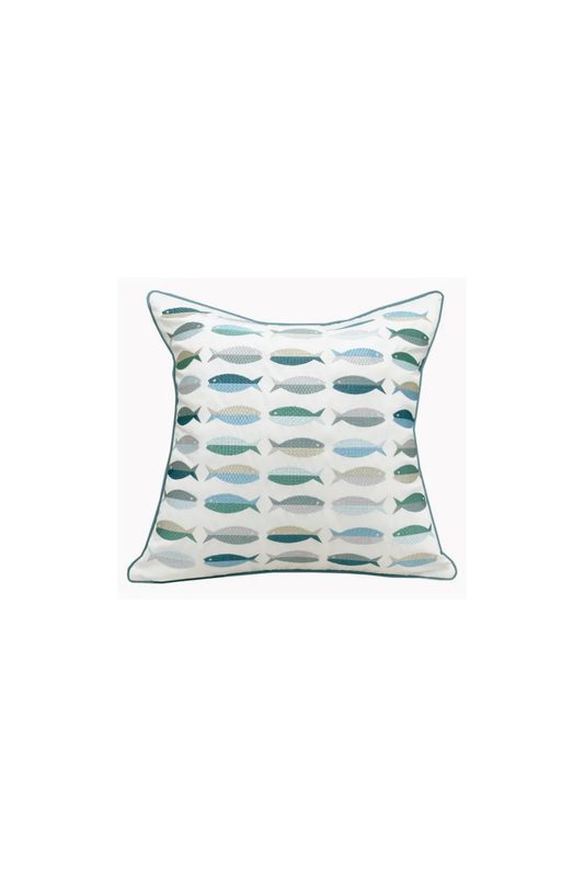 Sea Glass Fish Indoor/ Outdoor Throw Pillow - 20" x 20"