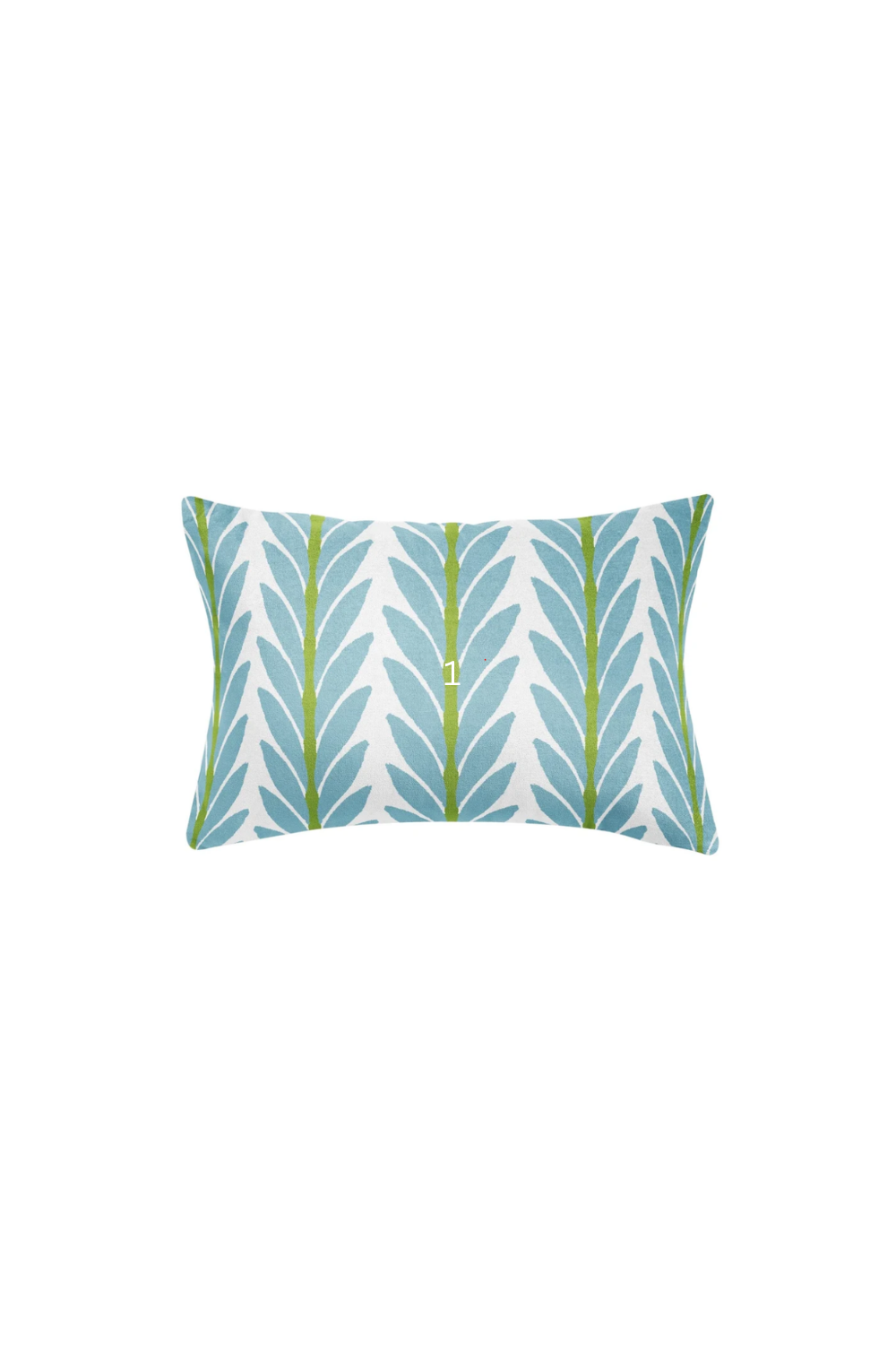 Frond French Blue Lumbar Outdoor Pillow 14"x20"