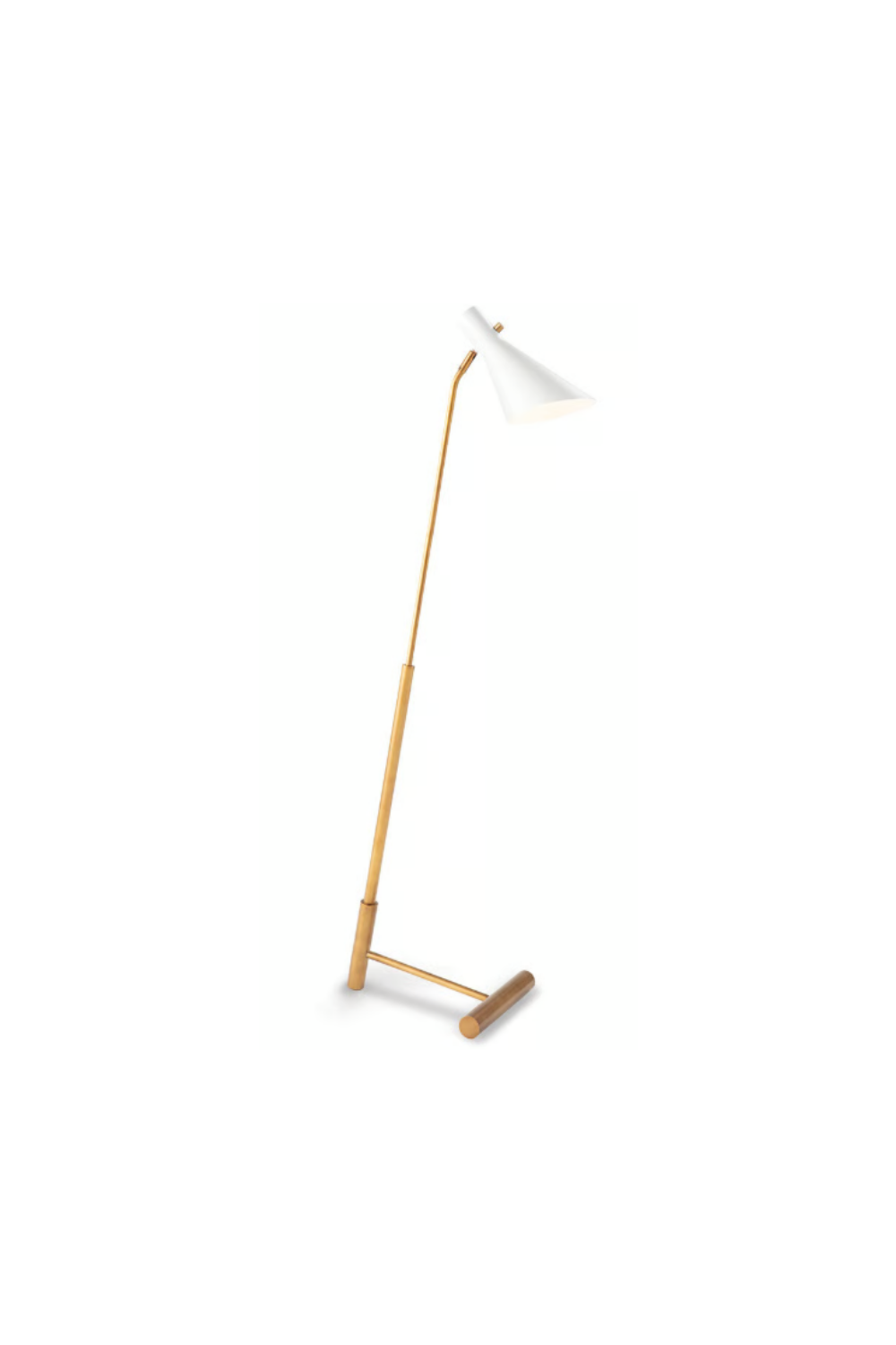 Brass & White Shade Floor Lamp