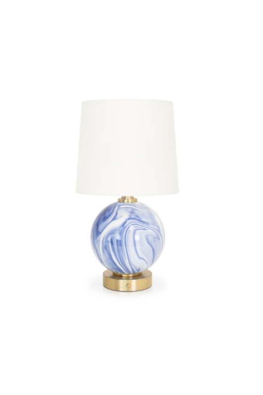 Blue and White Sphere Rechargeable Lamp