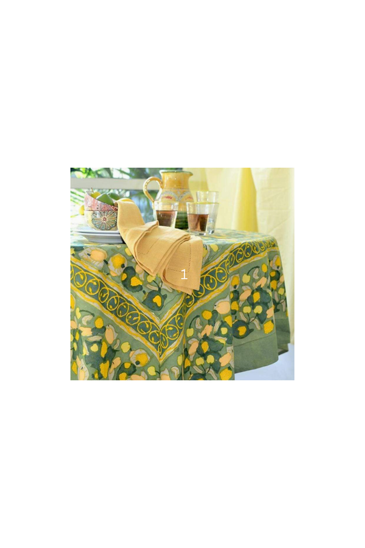 Fruit Yellow & Green French Tablecloths -59"x59"