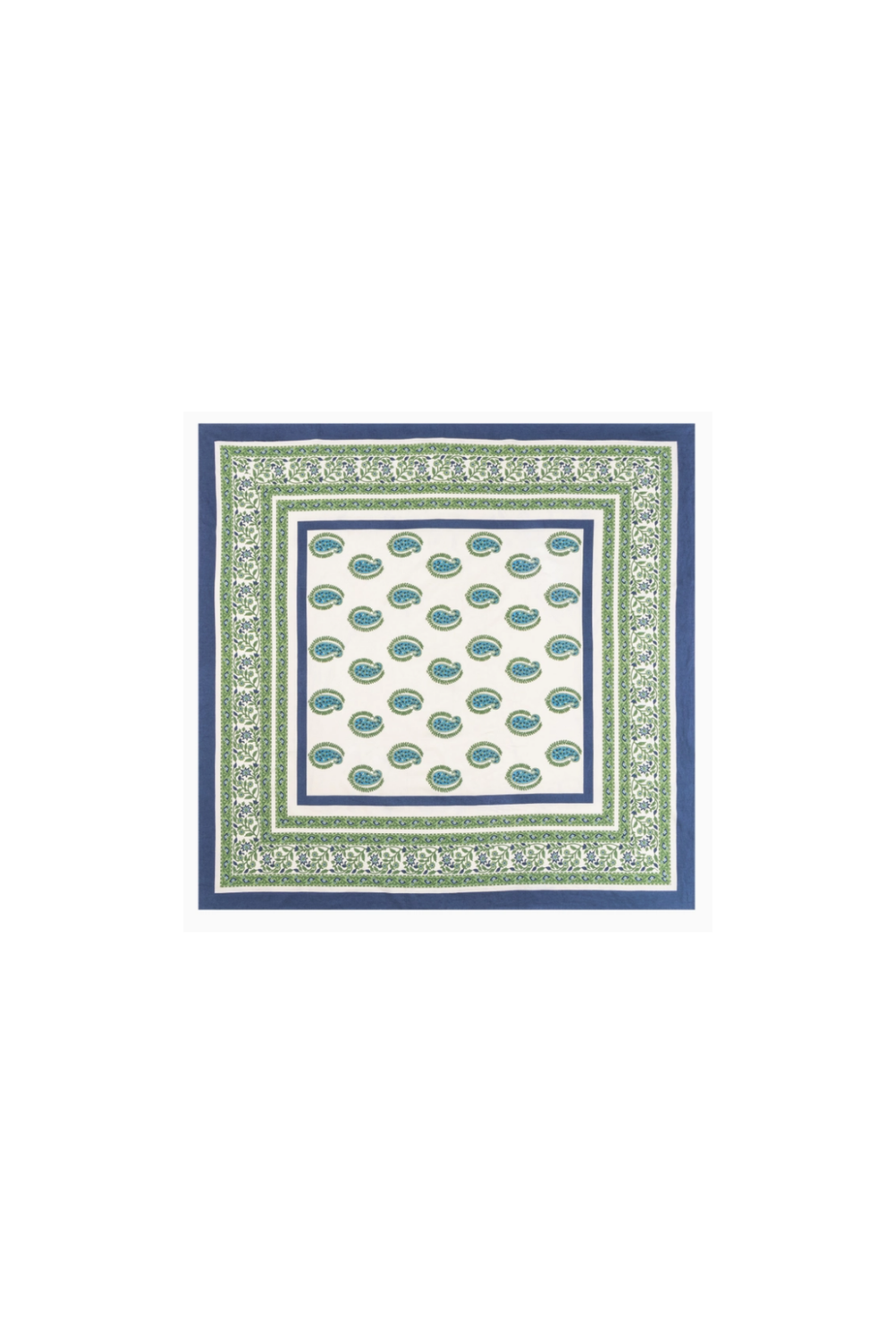 Cassis Blue & Green Tablecloth - 59"x59"