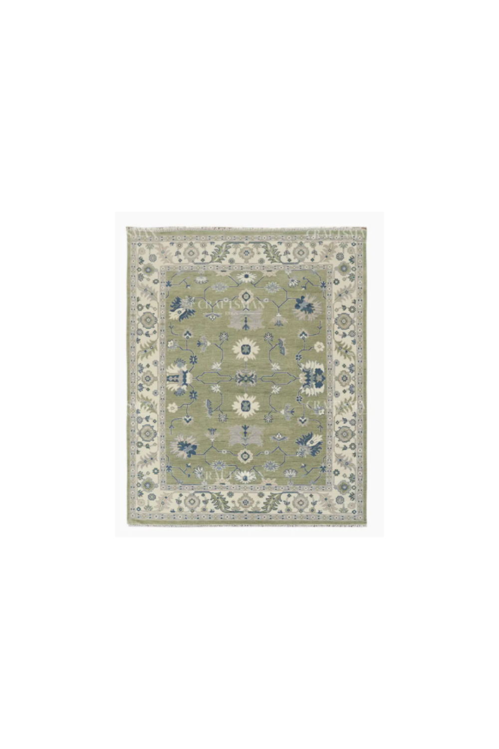 8x10 Wool Hand-Knotted Oushak-Inspired Rug