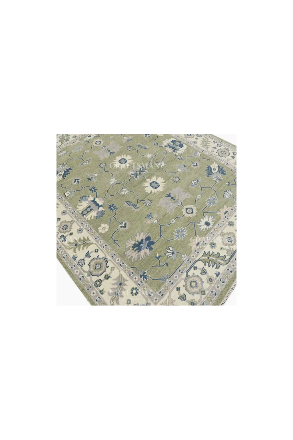8x10 Wool Hand-Knotted Oushak-Inspired Rug