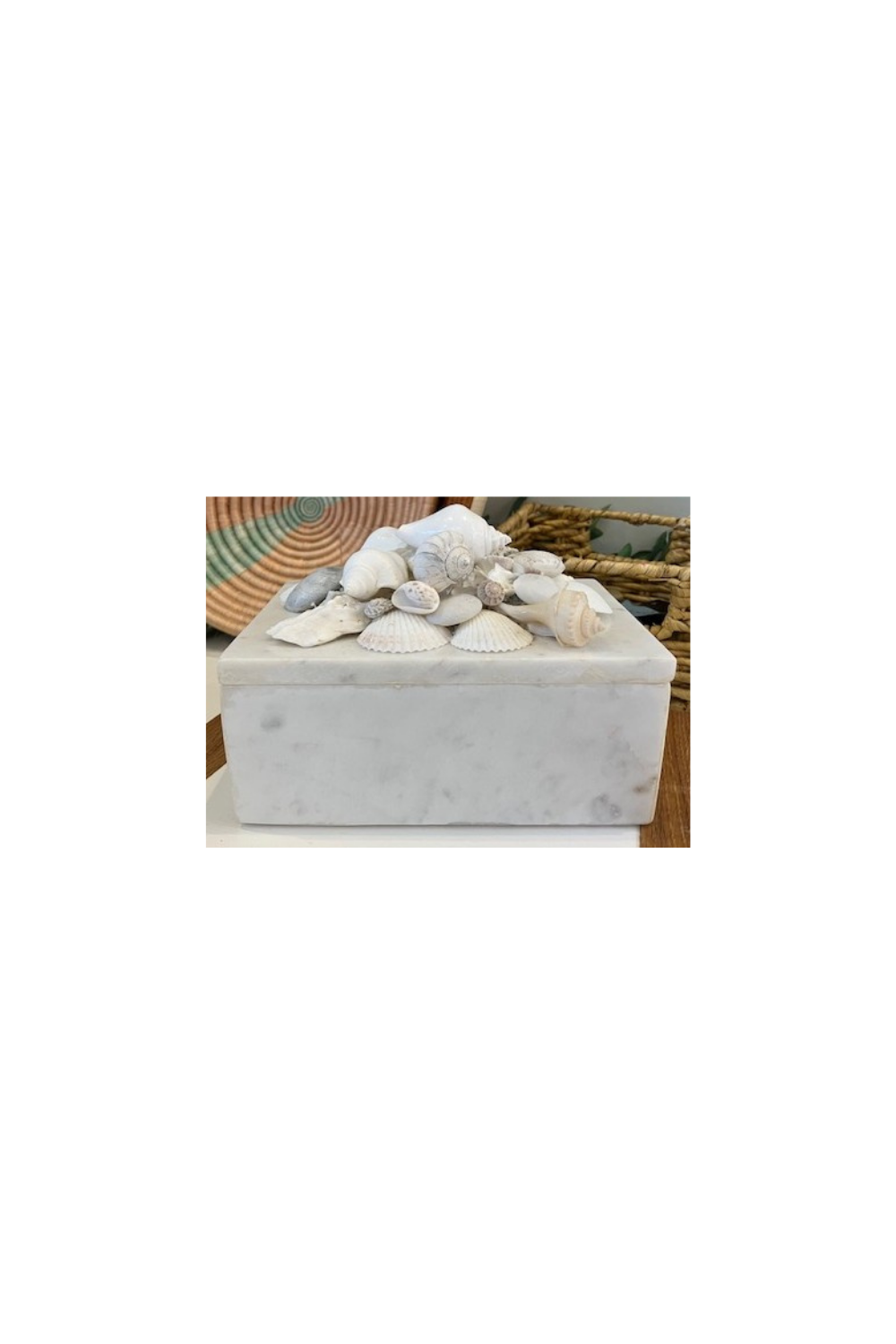 White Marble Shell Box