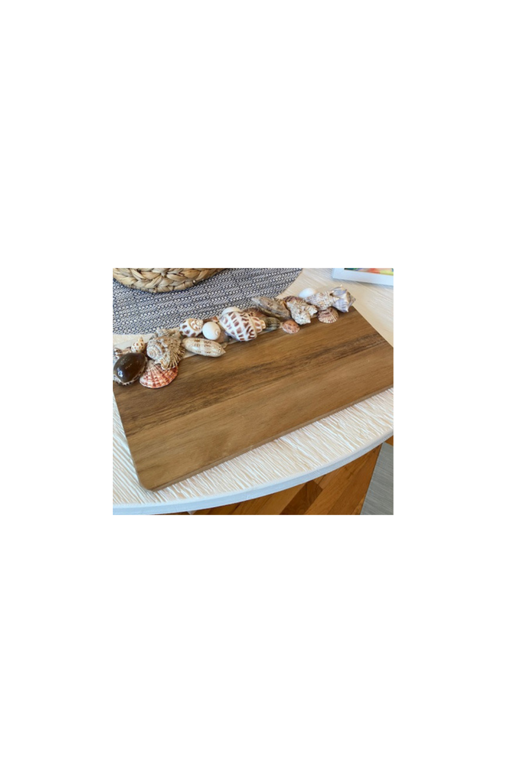 Wood + Marble Cheeseboard with Shells