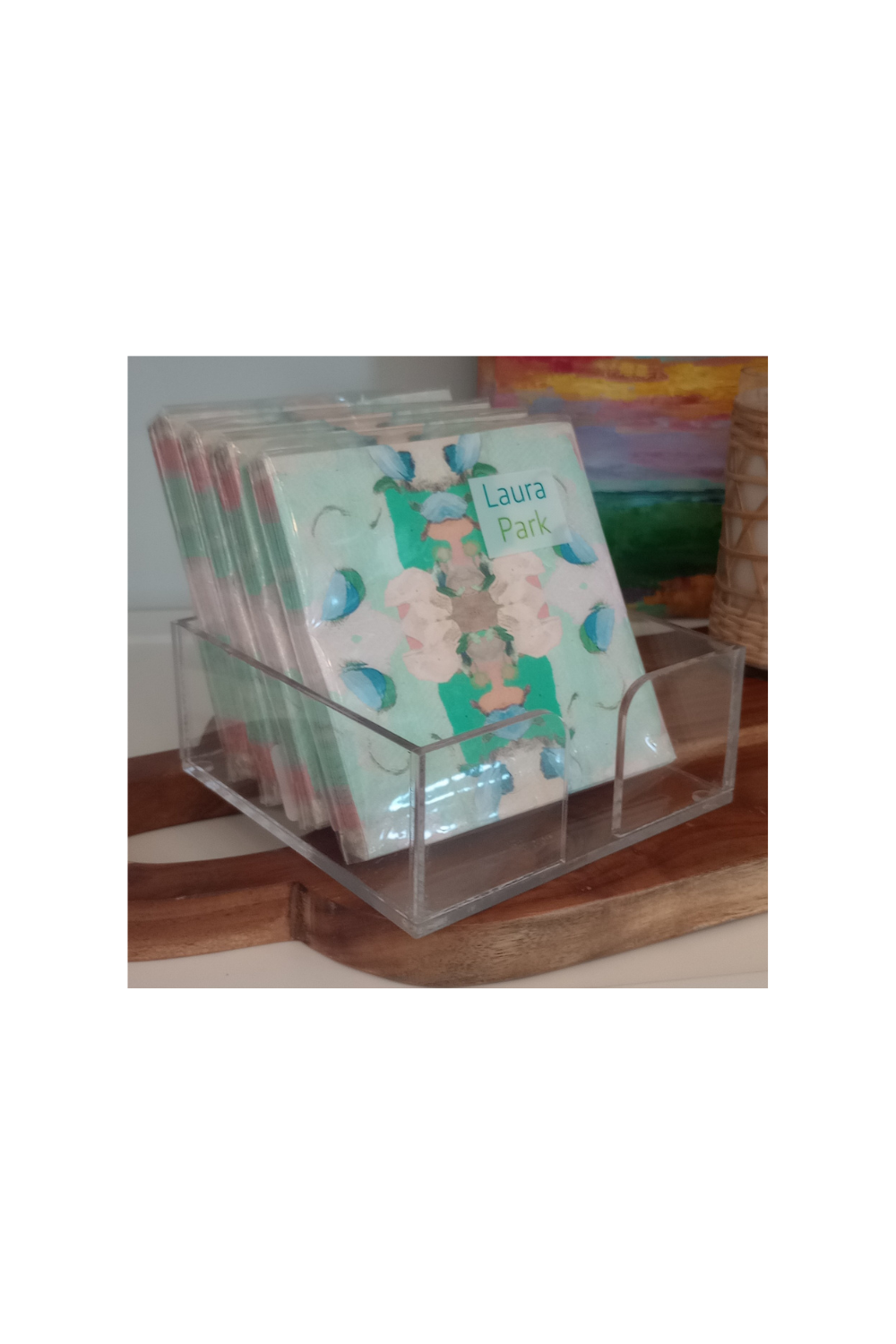 Paper Cocktail Napkin Acrylic Caddy