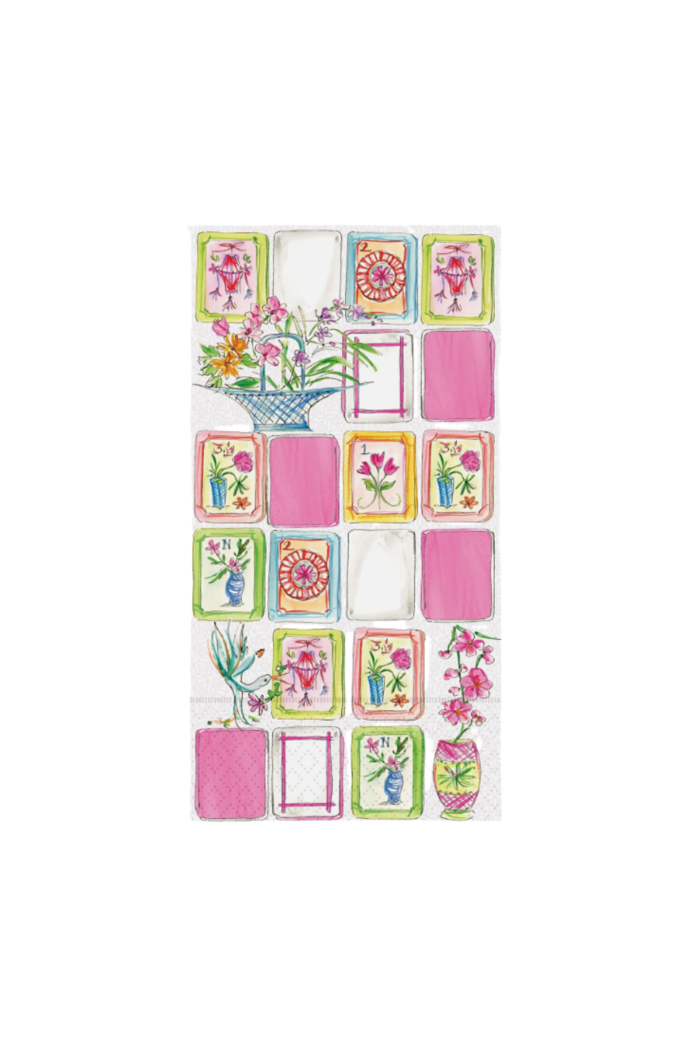 Pink Mahjong Guest Towels - 16 pack