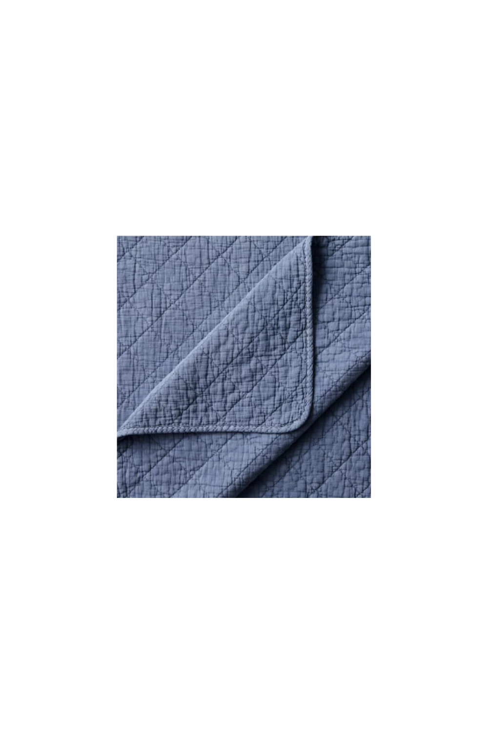 French Blue Stonewash Cotton Gauze Quilt - Full/ Queen