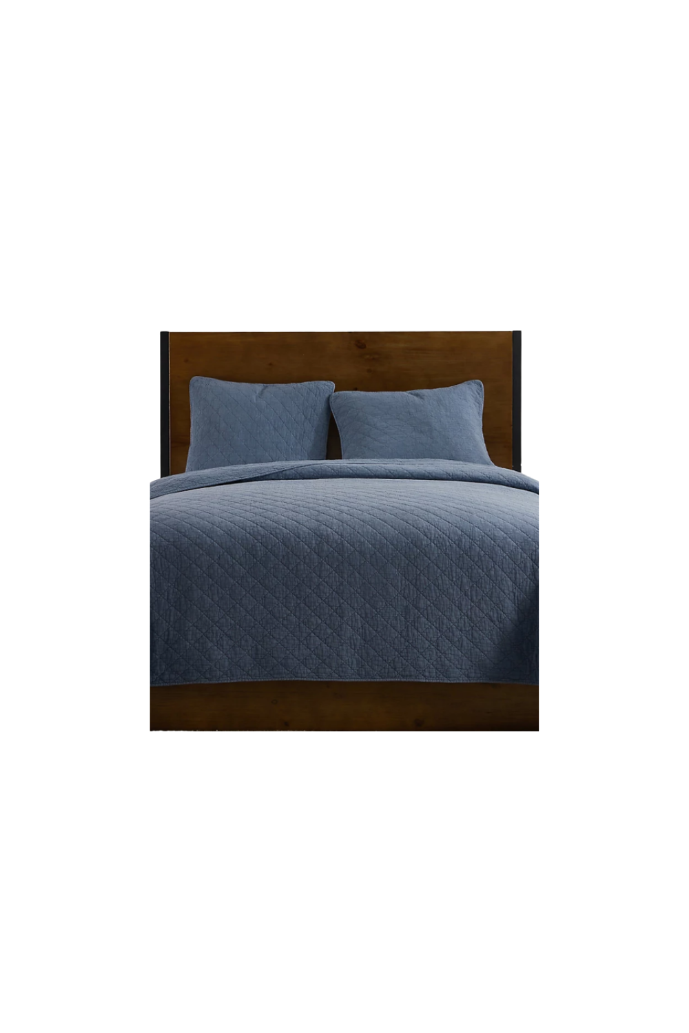 French Blue Stonewash Cotton Gauze Quilt - Full/ Queen